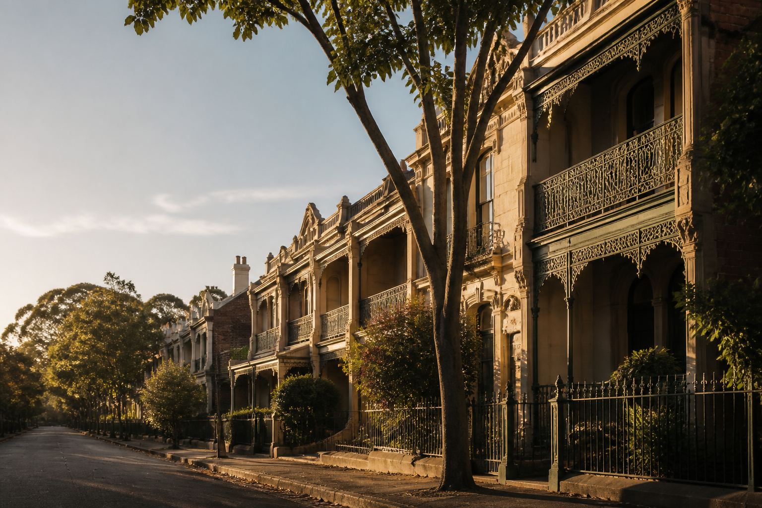 Row of classic Sydney terrace houses